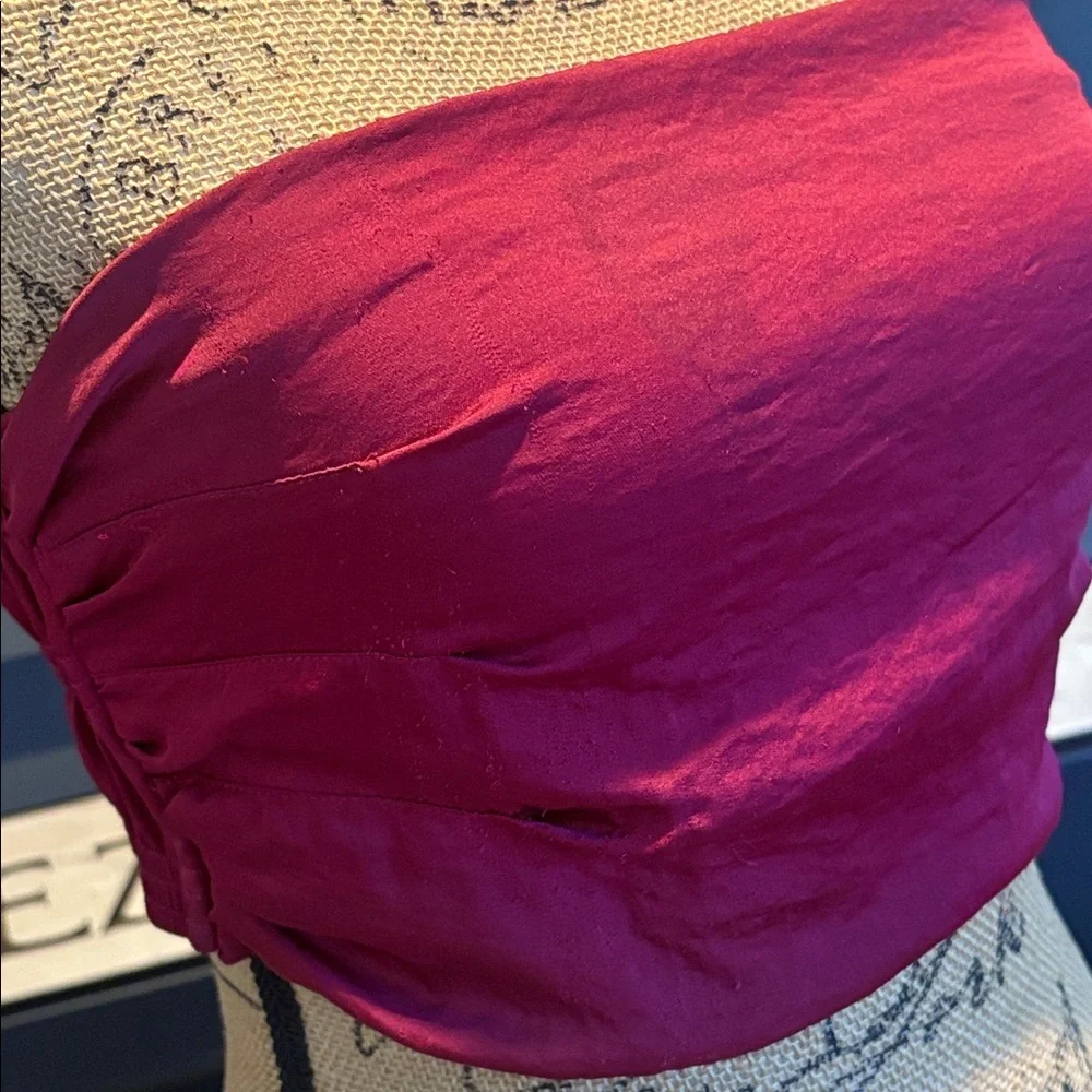 Free People Red Strapless Top With Call Outs Size S - Picture 5 of 8